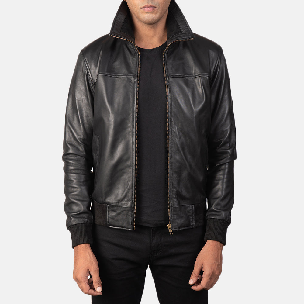 AeroMax Classic Leather Bomber Jacket