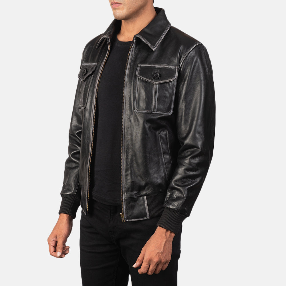 Maverick Classic Leather Bomber Jacket