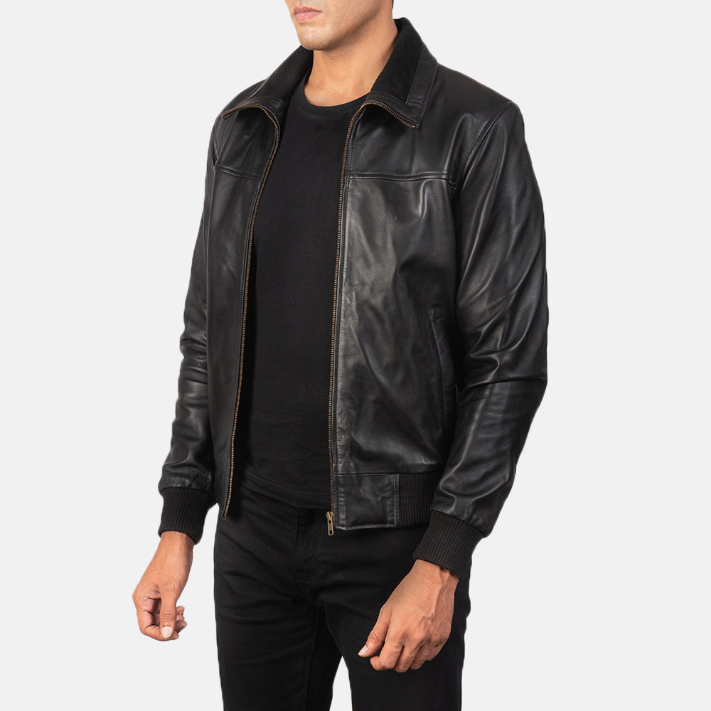 AeroMax Classic Leather Bomber Jacket