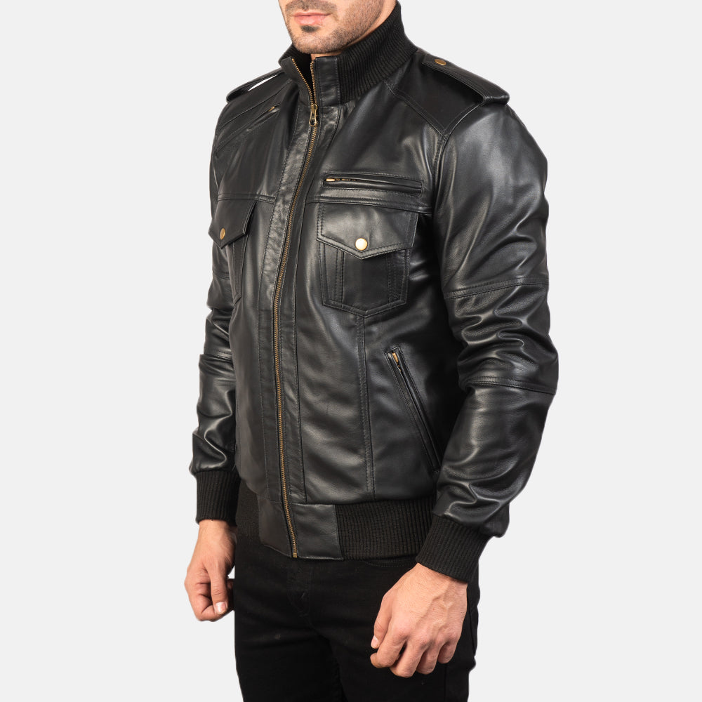 Sentinel Luxe Leather Bomber Jacket