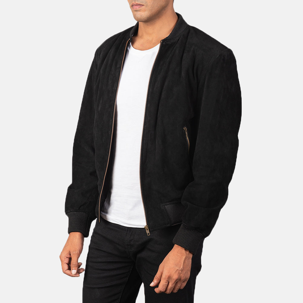Preston Suede Leather Bomber Jacket
