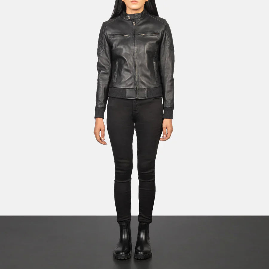 Zenna Classic Leather Bomber Jacket