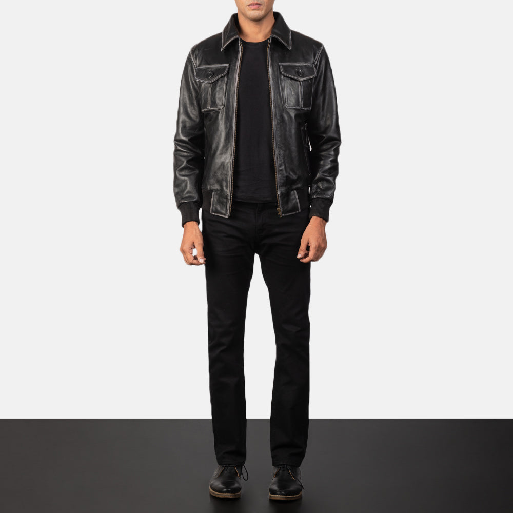 Maverick Classic Leather Bomber Jacket