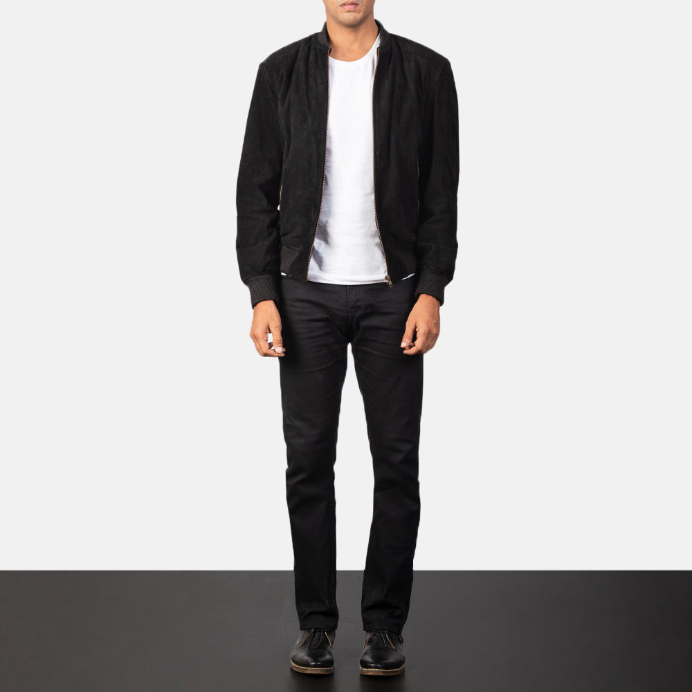 Preston Suede Leather Bomber Jacket