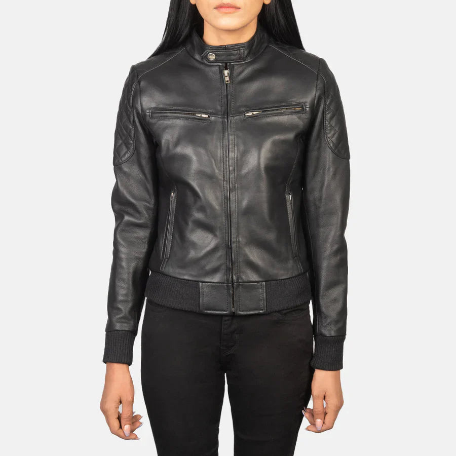 Zenna Classic Leather Bomber Jacket