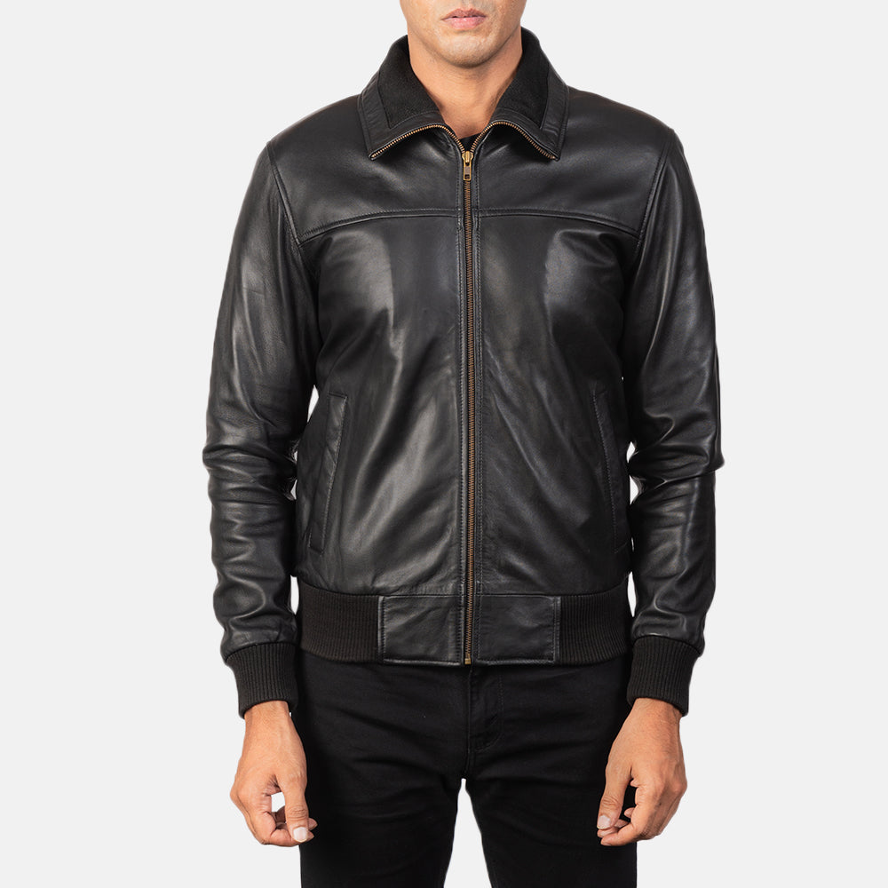 AeroMax Classic Leather Bomber Jacket