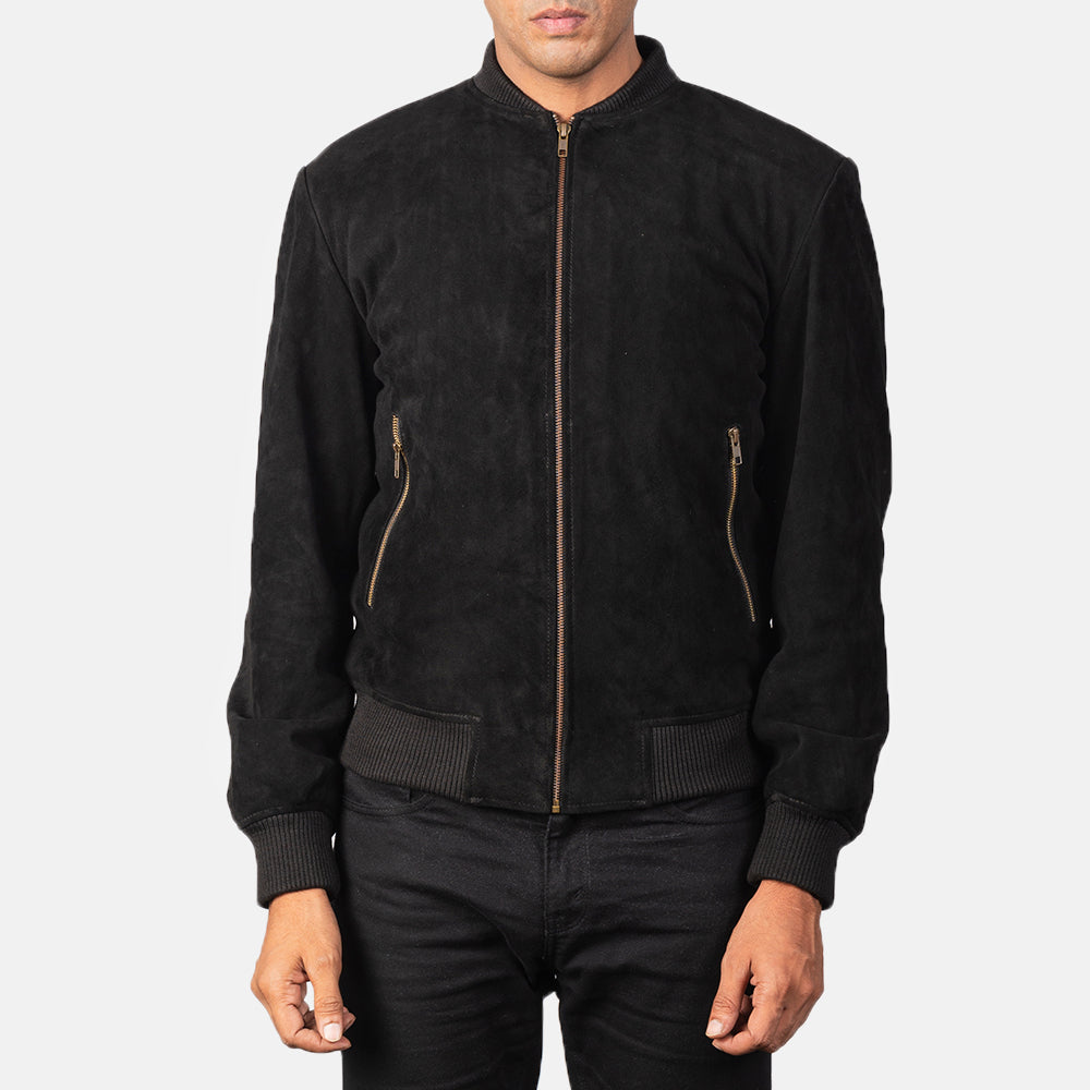 Preston Suede Leather Bomber Jacket