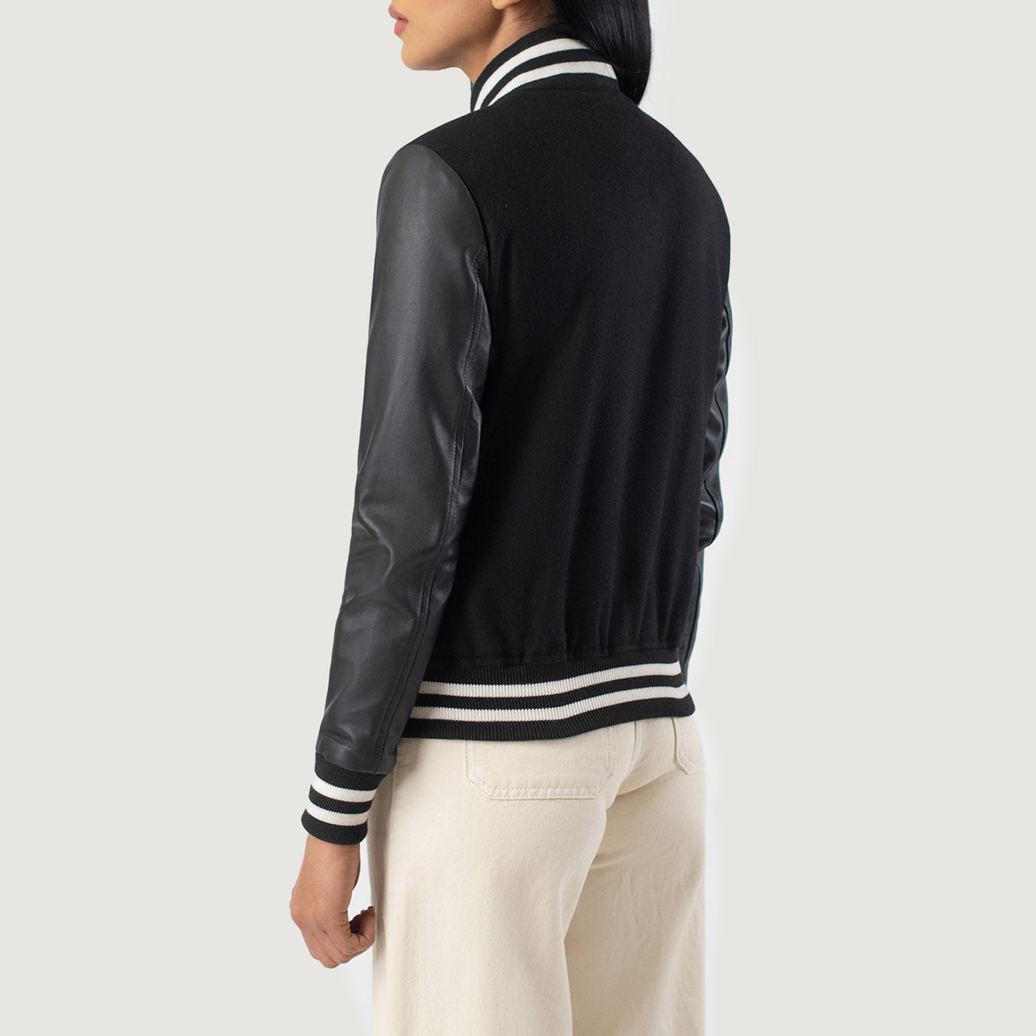 Averon Black Hybrid Varsity Jacket