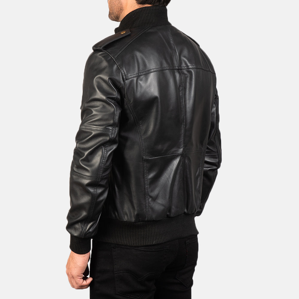 Sentinel Luxe Leather Bomber Jacket
