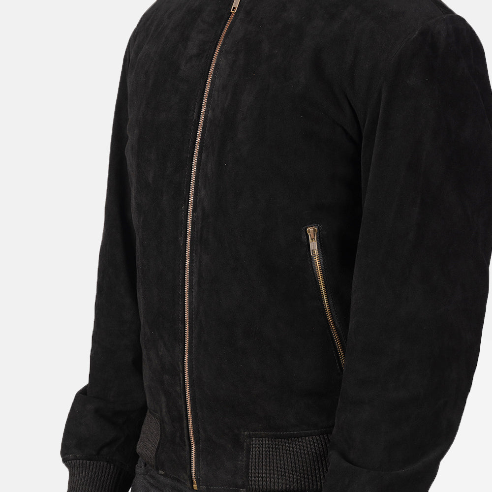 Preston Suede Leather Bomber Jacket