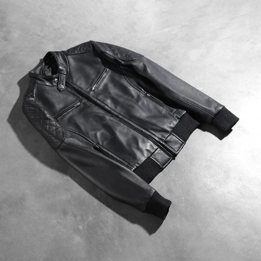 Zenna Classic Leather Bomber Jacket