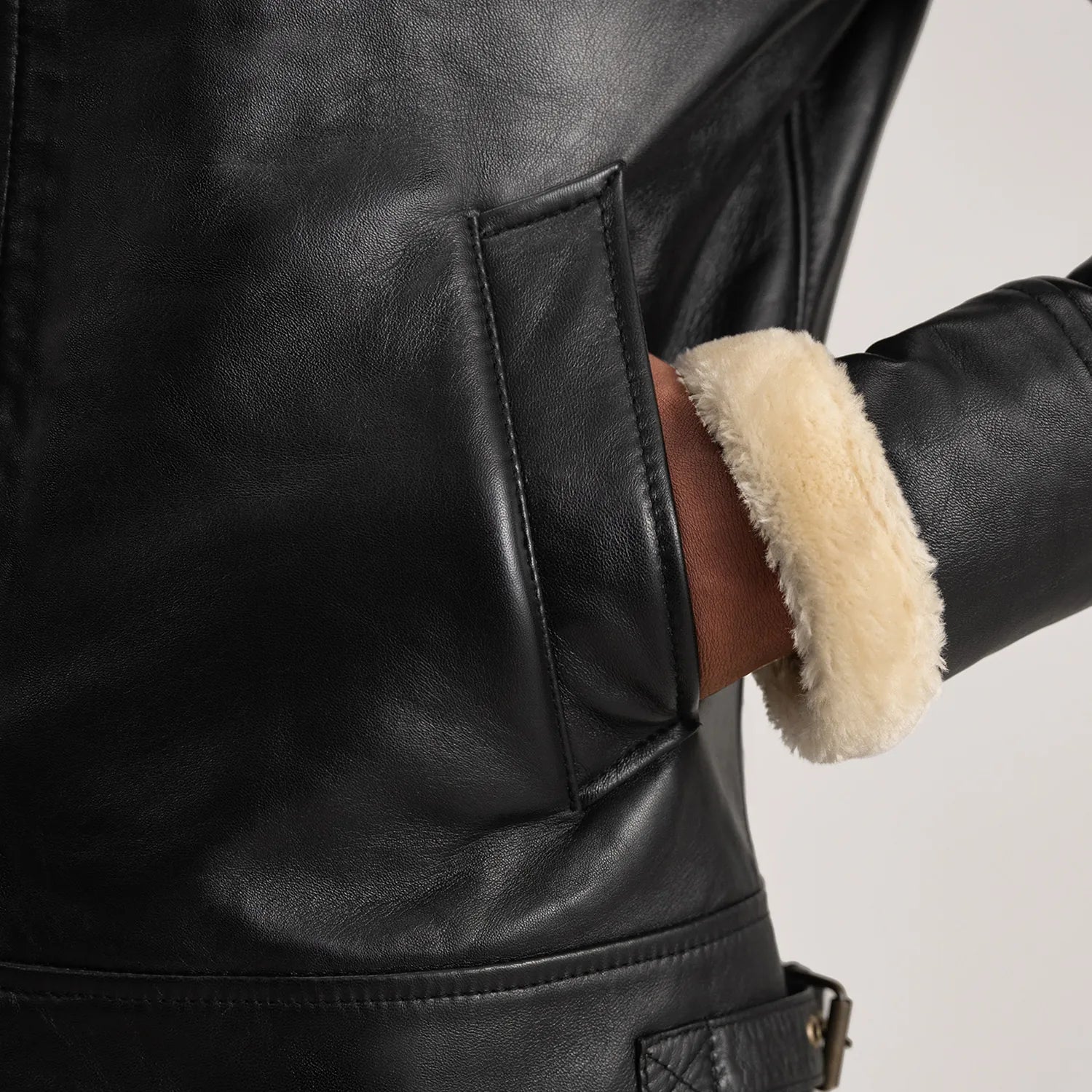 Avalon B-3 Shearling Leather Bomber Jacket