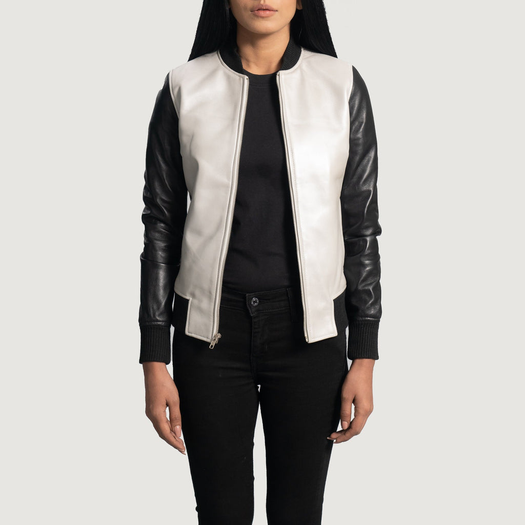 Orion Metallic Leather Bomber Jacket