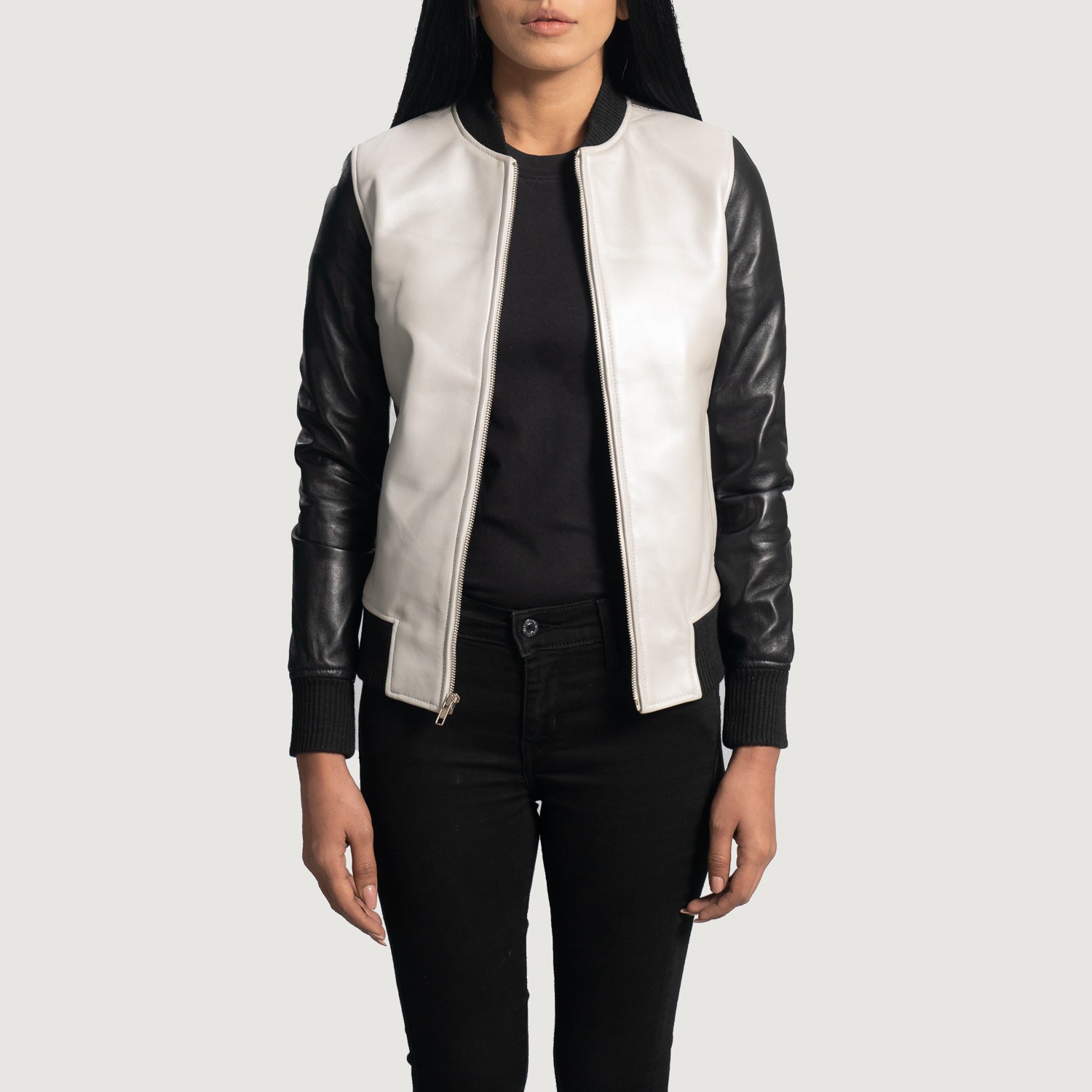 Orion Metallic Leather Bomber Jacket