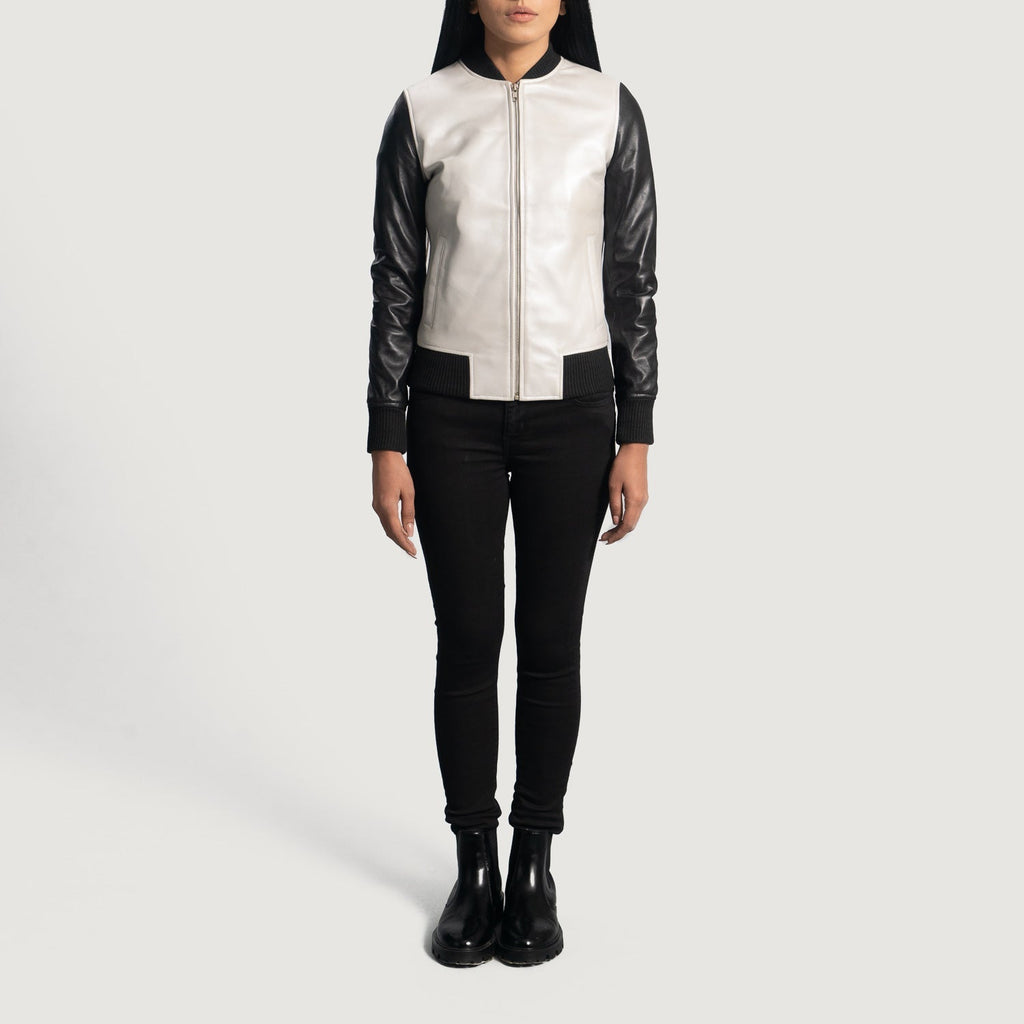 Orion Metallic Leather Bomber Jacket