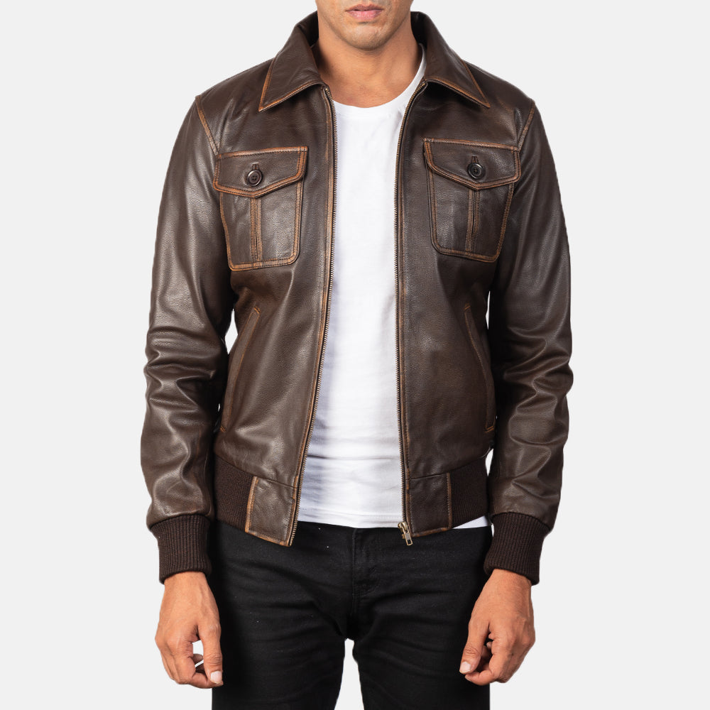 Maverick Classic Leather Bomber Jacket
