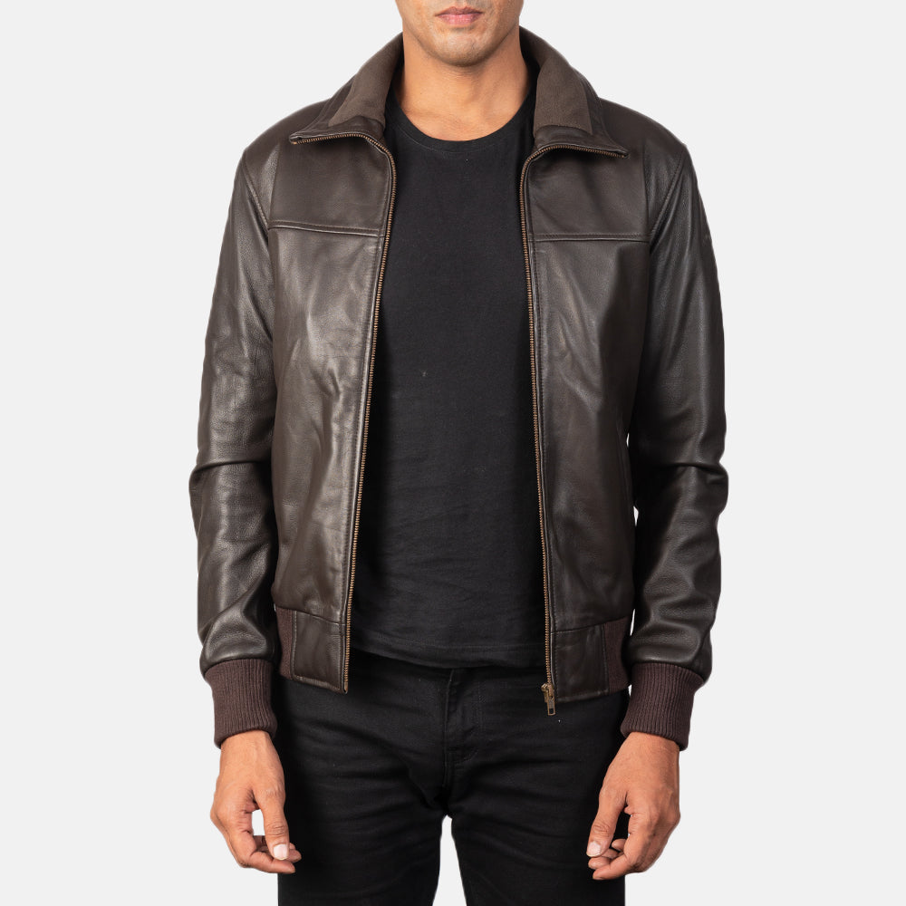 AeroMax Classic Leather Bomber Jacket