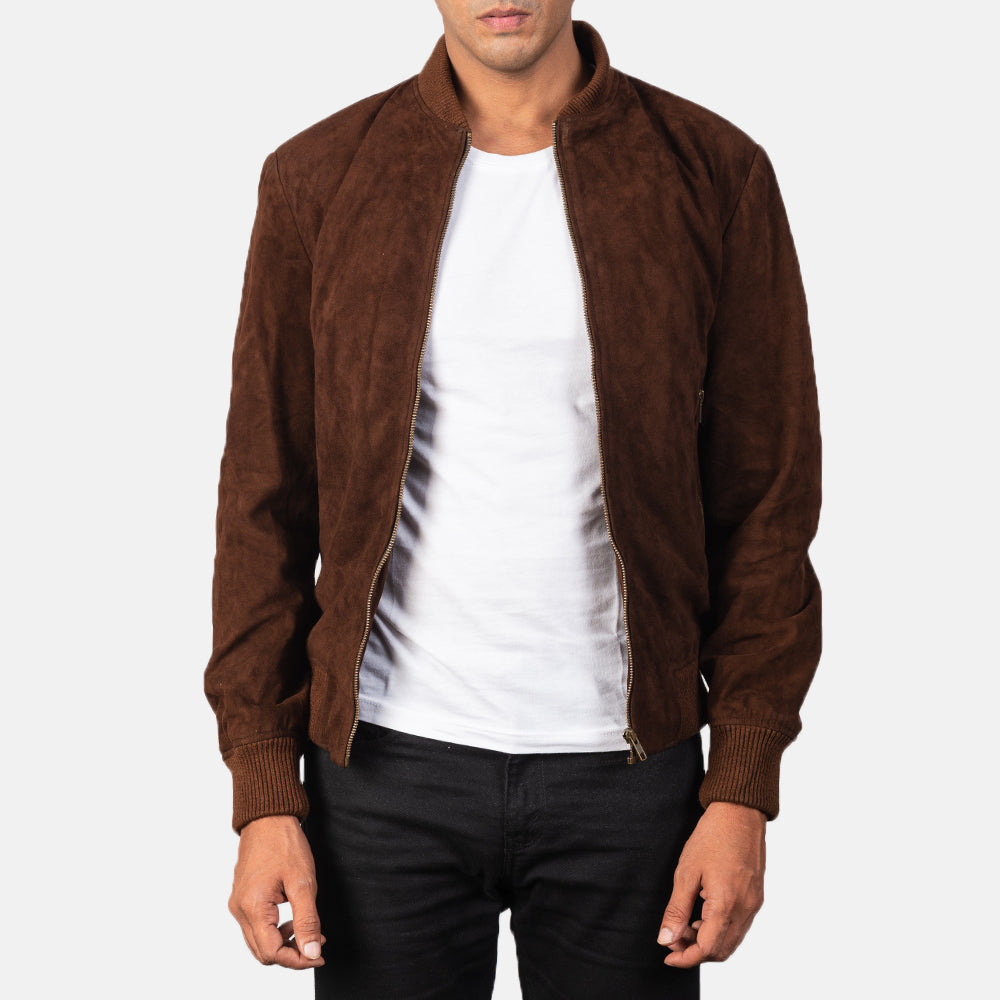 Preston Suede Leather Bomber Jacket