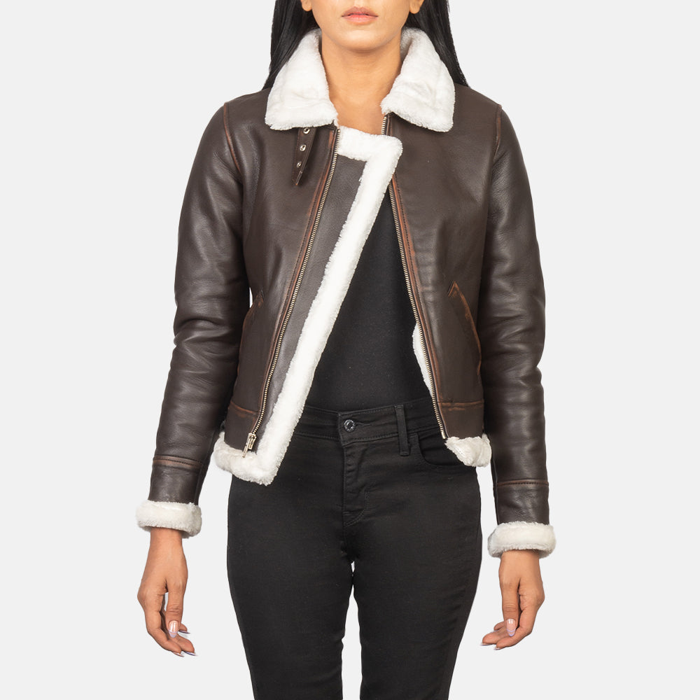 Ardelle Shearling-Lined Bomber Leather Jacket