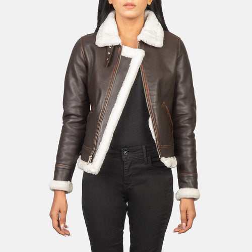 Ardelle Shearling-Lined Bomber Leather Jacket