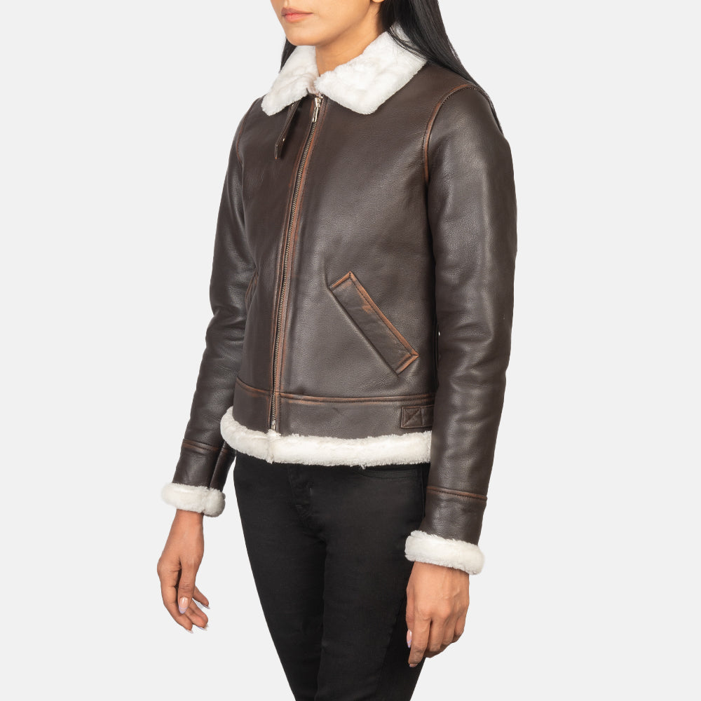 Ardelle Shearling-Lined Bomber Leather Jacket