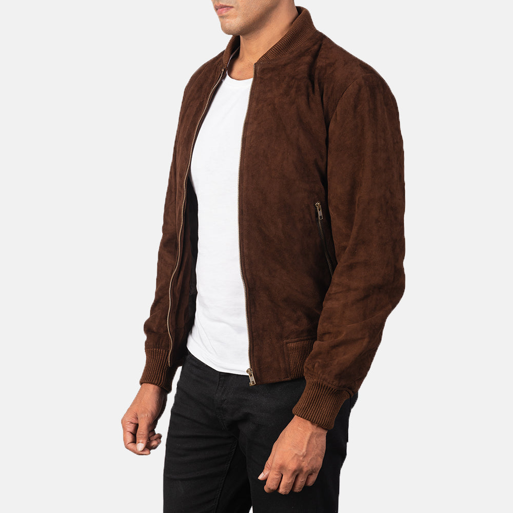 Preston Suede Leather Bomber Jacket