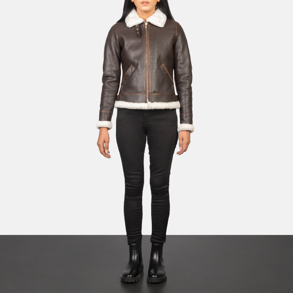 Ardelle Shearling-Lined Bomber Leather Jacket