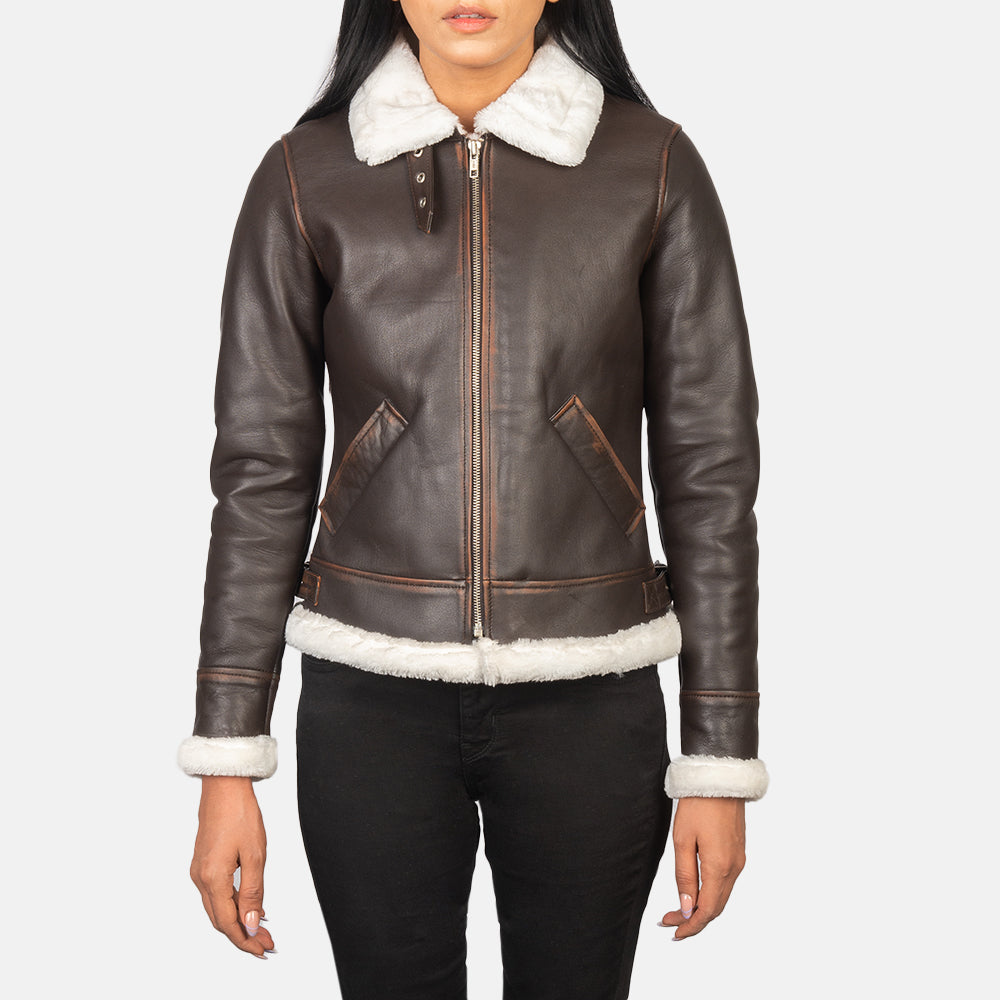 Ardelle Shearling-Lined Bomber Leather Jacket