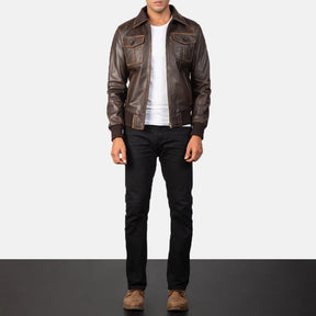 Maverick Classic Leather Bomber Jacket