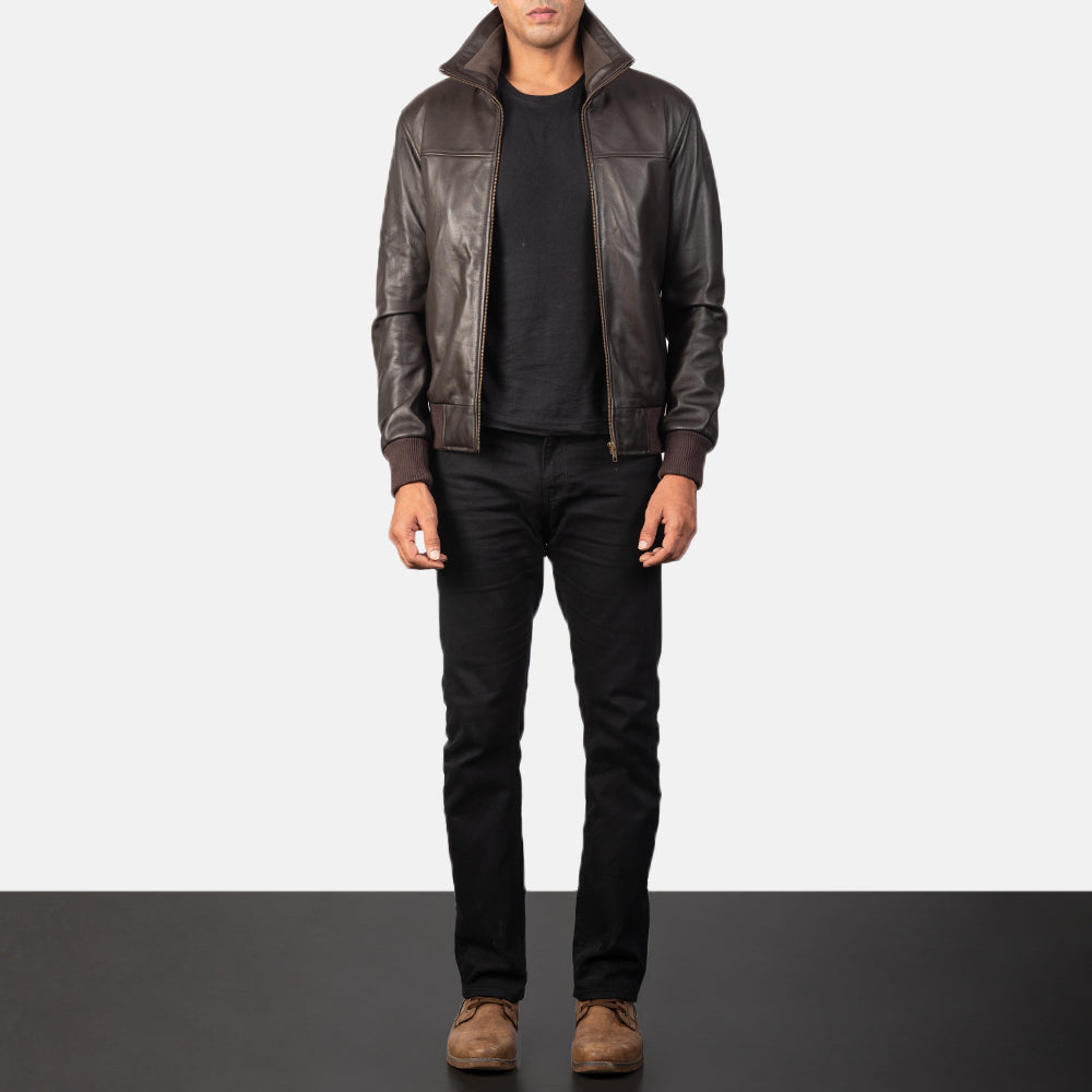 AeroMax Classic Leather Bomber Jacket