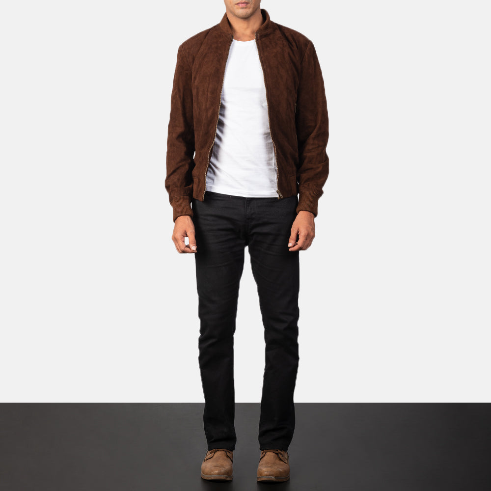 Preston Suede Leather Bomber Jacket