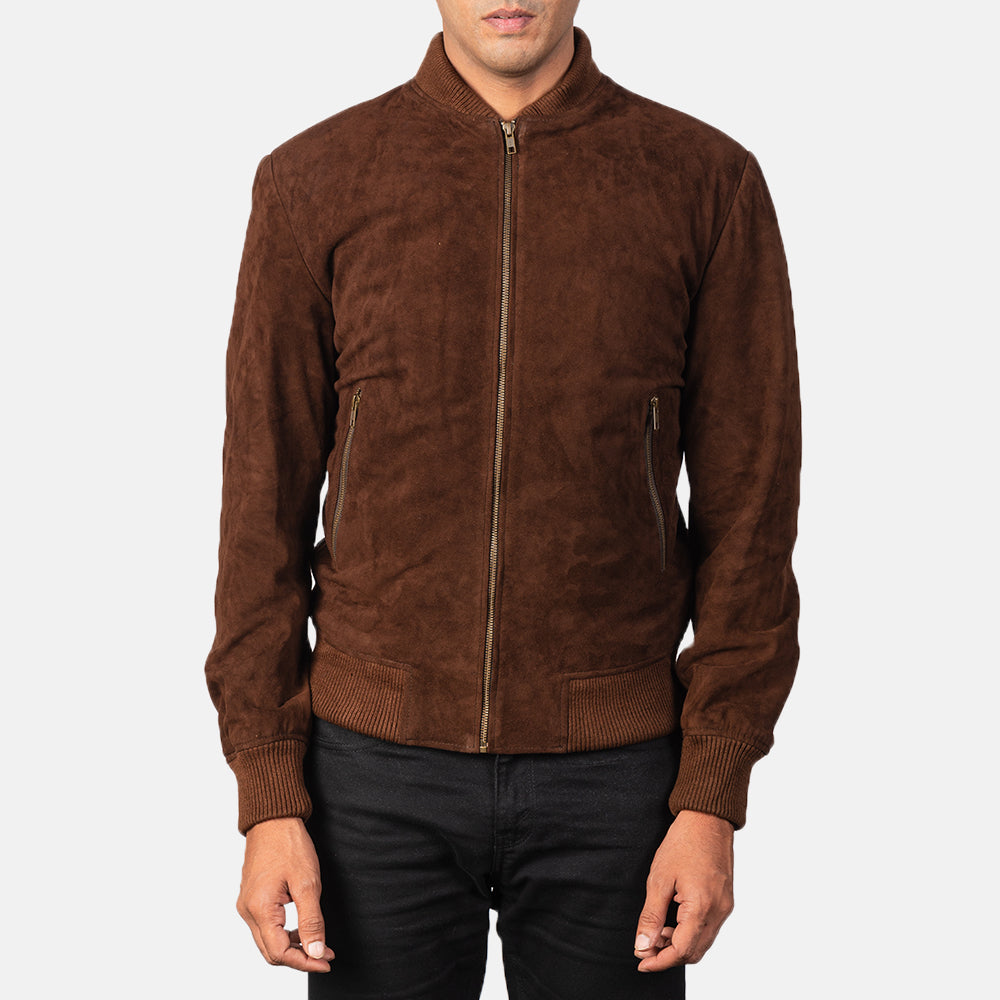 Preston Suede Leather Bomber Jacket
