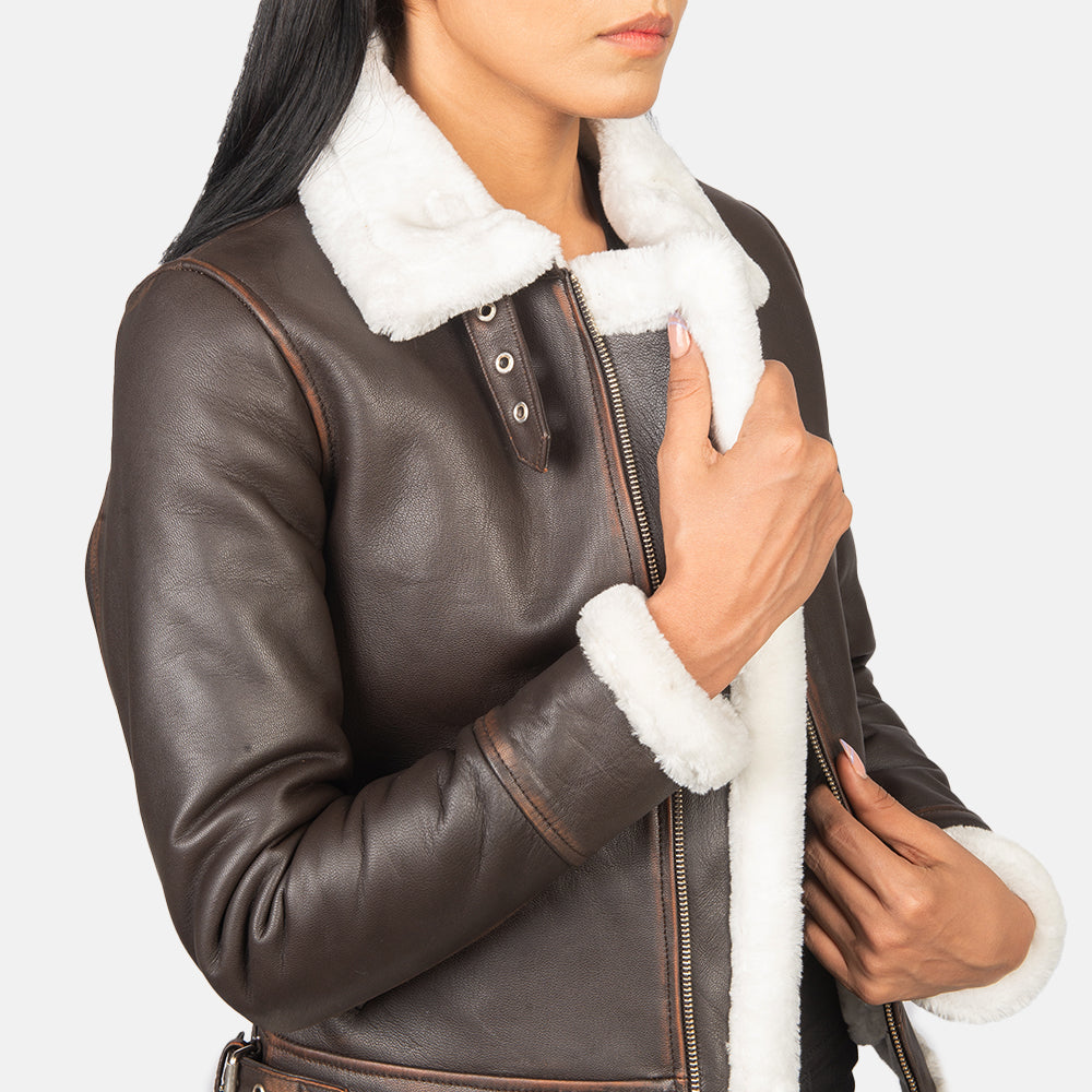 Ardelle Shearling-Lined Bomber Leather Jacket