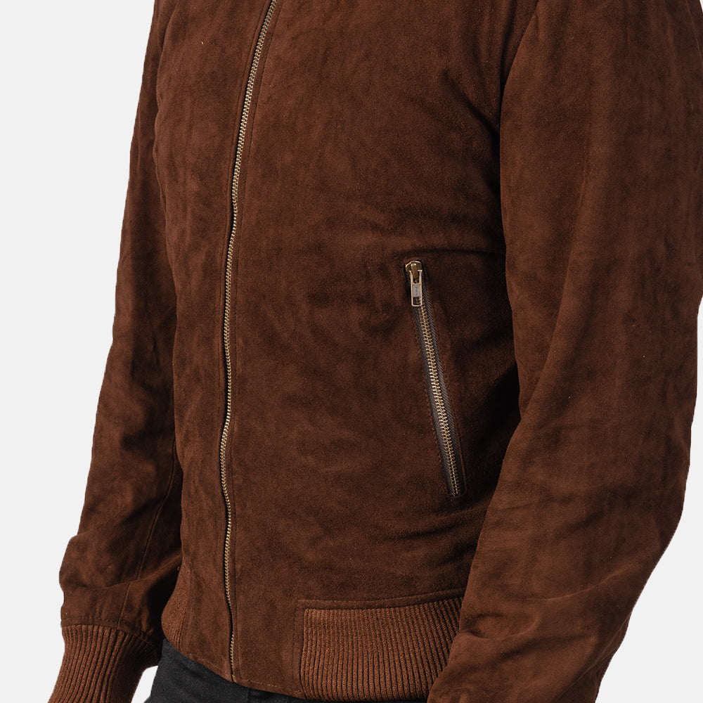 Preston Suede Leather Bomber Jacket