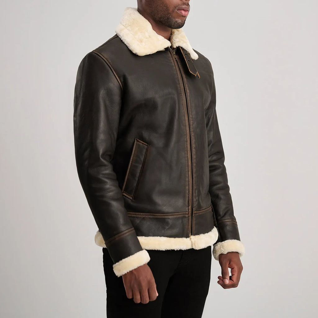 Avalon B-3 Shearling Leather Bomber Jacket