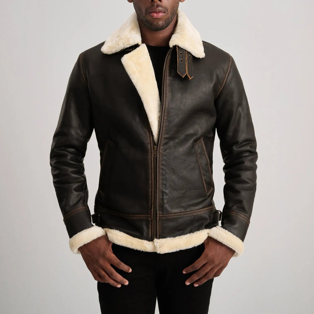 Avalon B-3 Shearling Leather Bomber Jacket