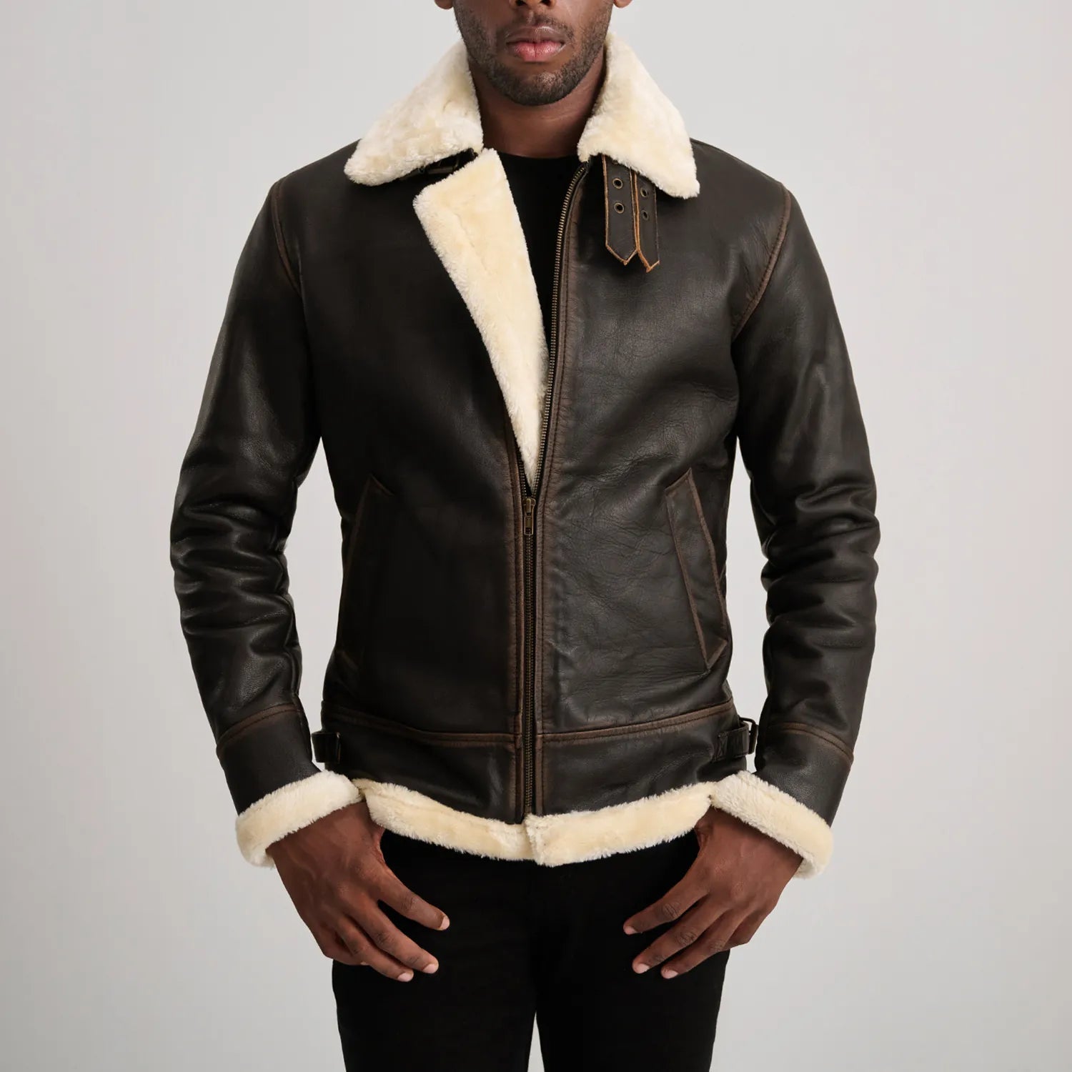 Avalon B-3 Shearling Leather Bomber Jacket