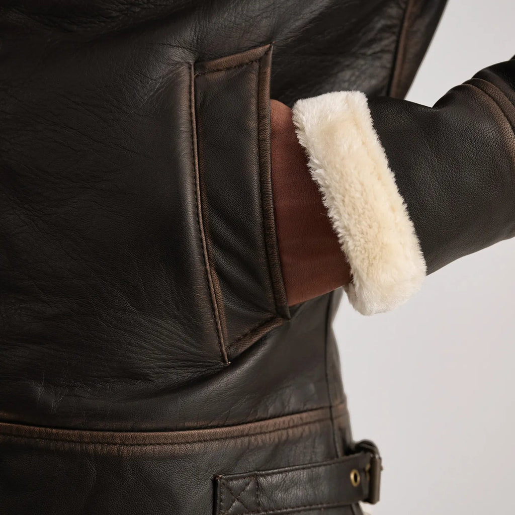 Avalon B-3 Shearling Leather Bomber Jacket
