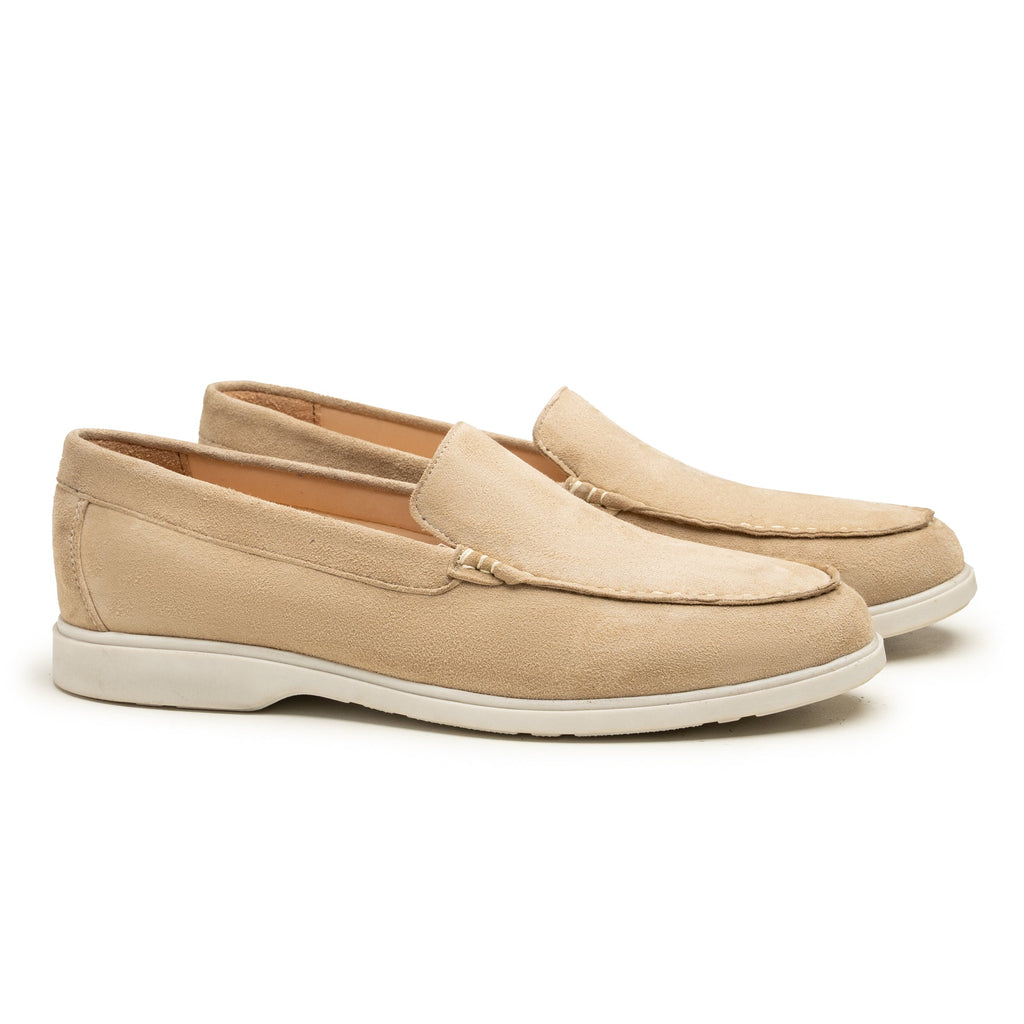Carvani Cream Suede Loafers