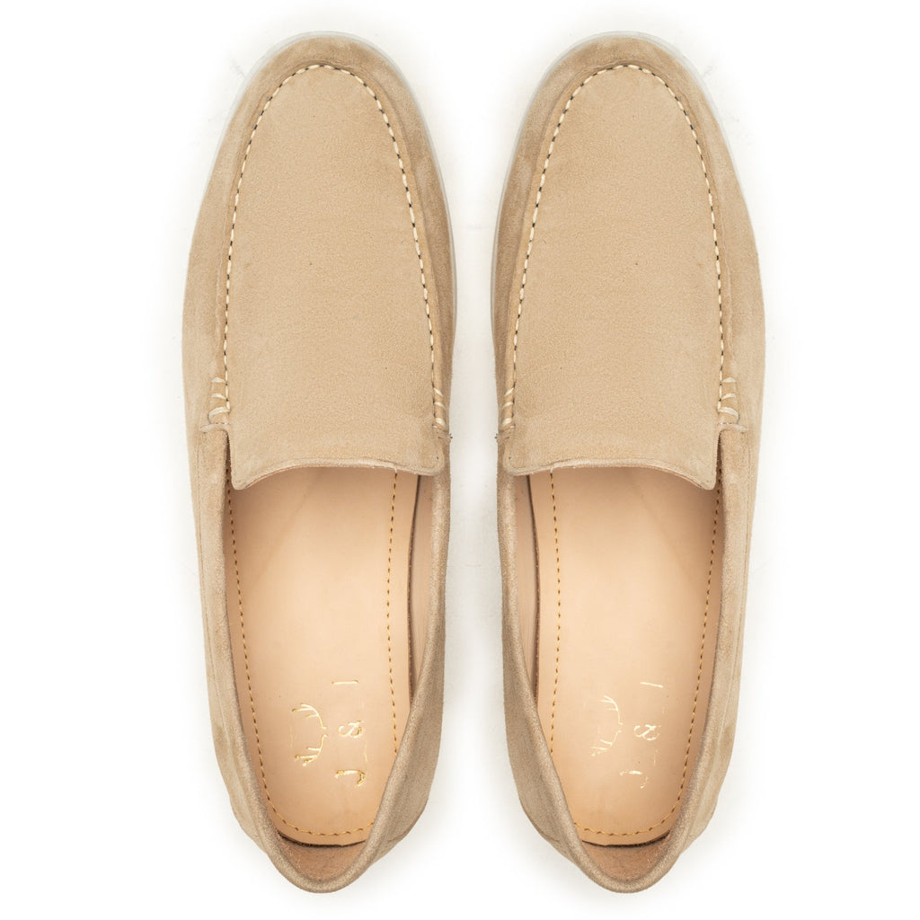 Carvani Cream Suede Loafers
