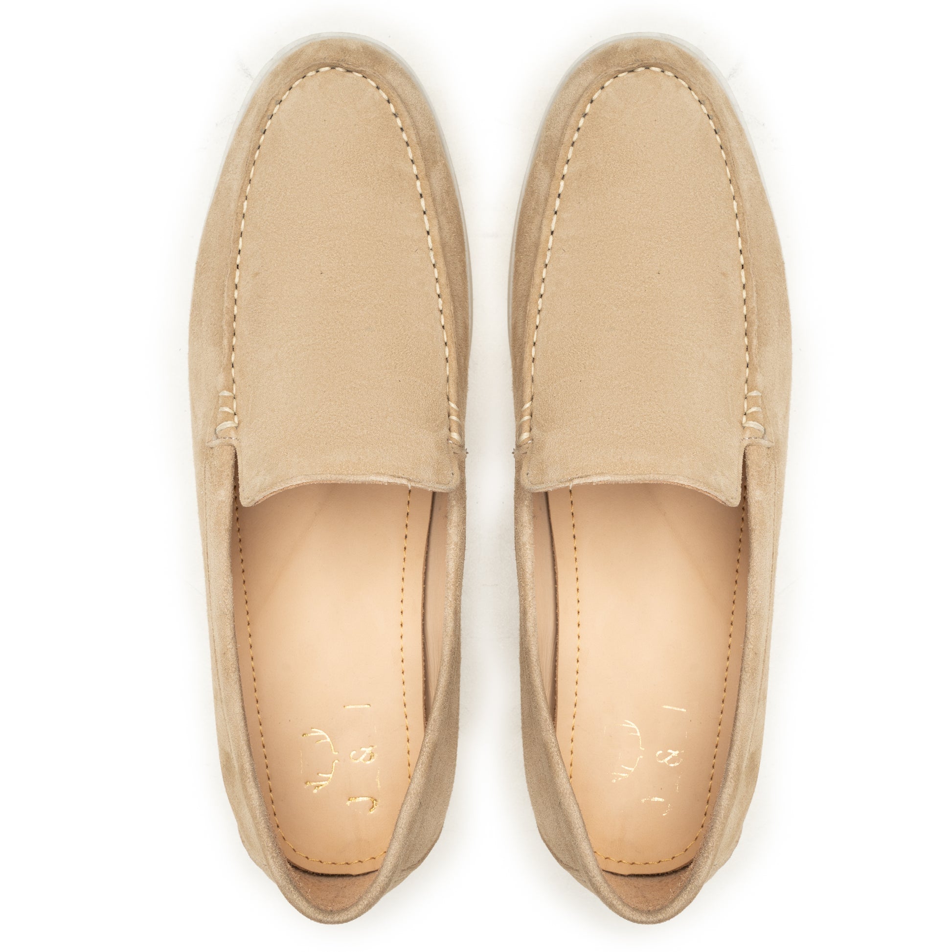 Carvani Cream Suede Loafers