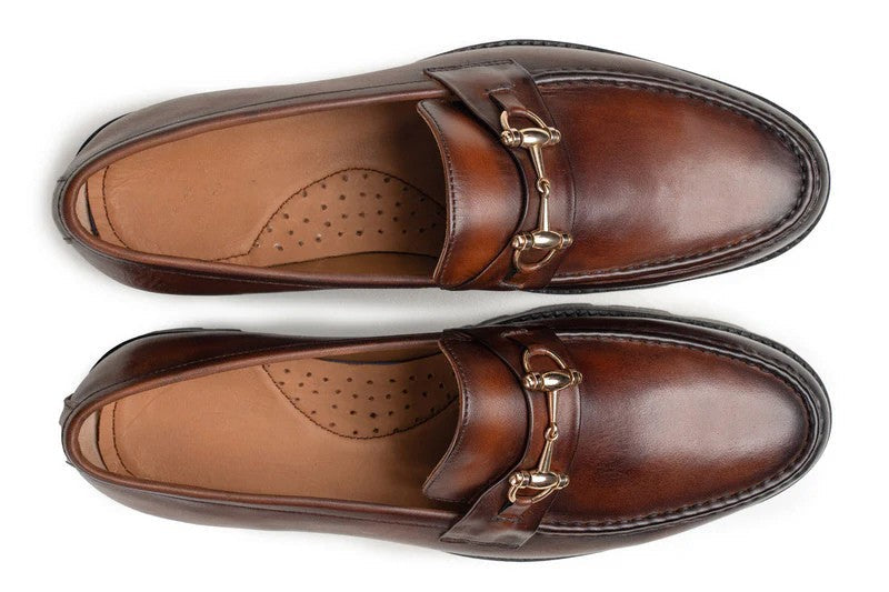 Betly Chunky Leather Loafer Shoes