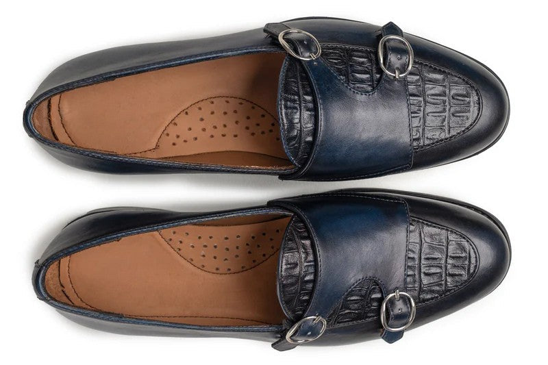 Marzano Navy Leather Loafers