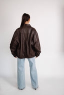 Ravelle 90’s Oversized Brown Leather Jacket