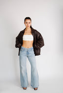 Ravelle 90’s Oversized Brown Leather Jacket