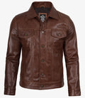 Fernando Black Leather Trucker Jacket