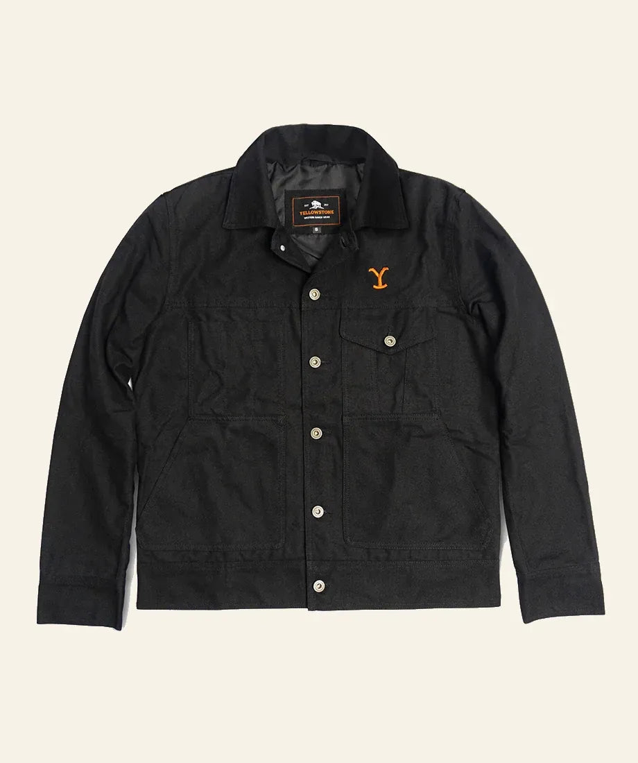 Yellowstone Rip Wheeler Black Cotton Trucker Jacket