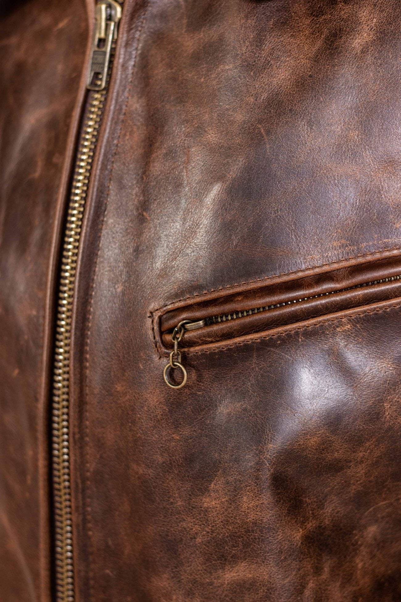 Men's Cowhide Retro Moto Style Jacket