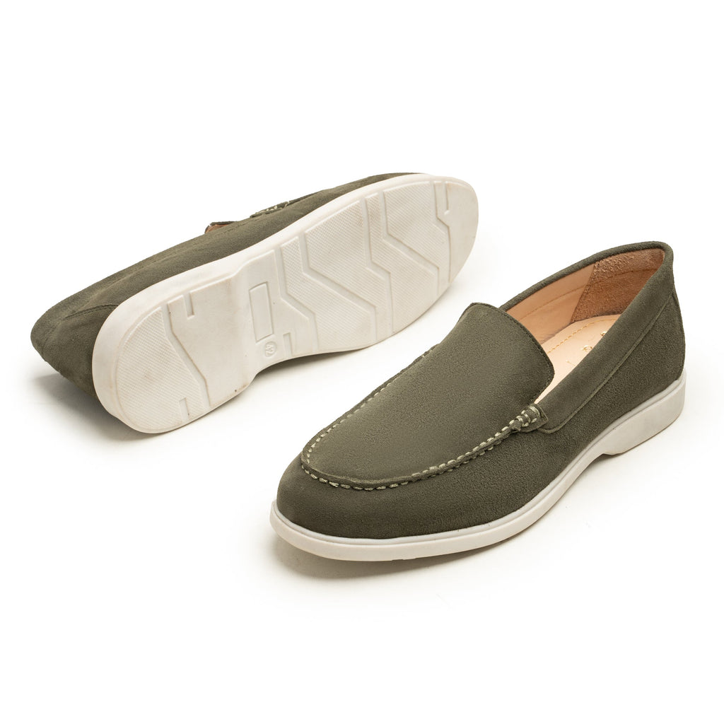 Marcelli Olive Green Suede Loafers