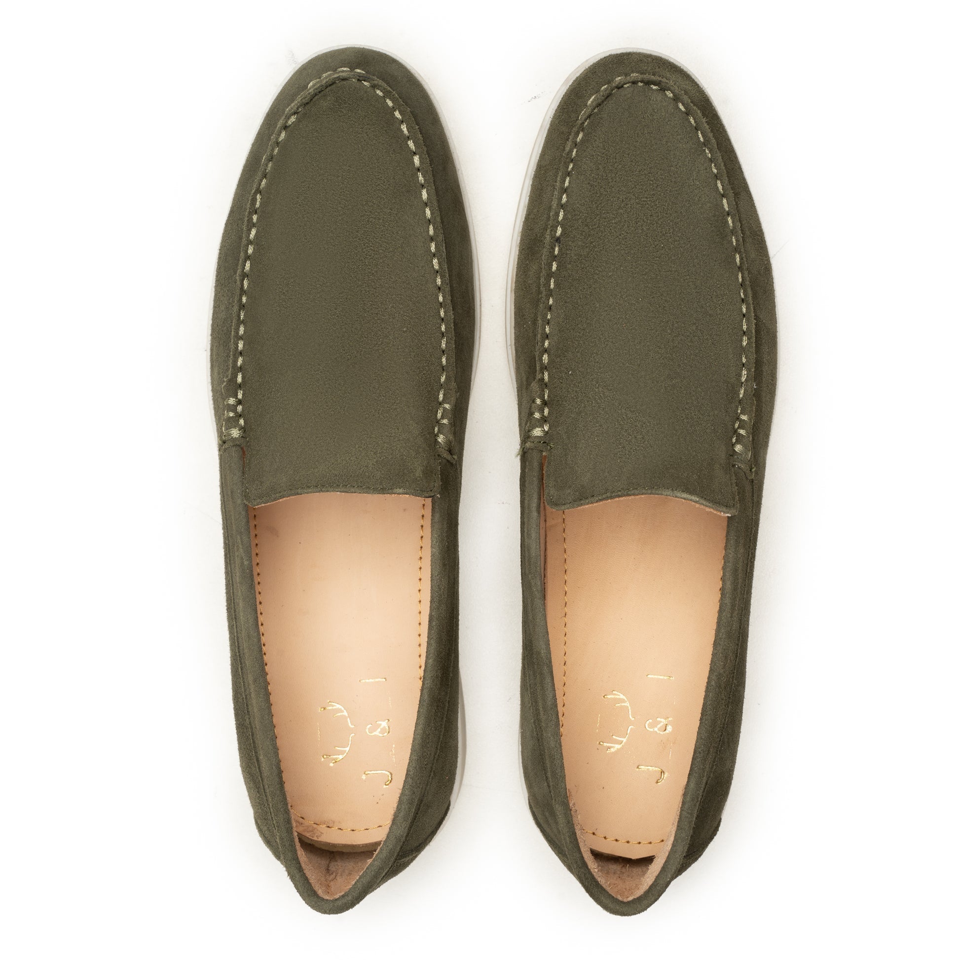 Marcelli Olive Green Suede Loafers